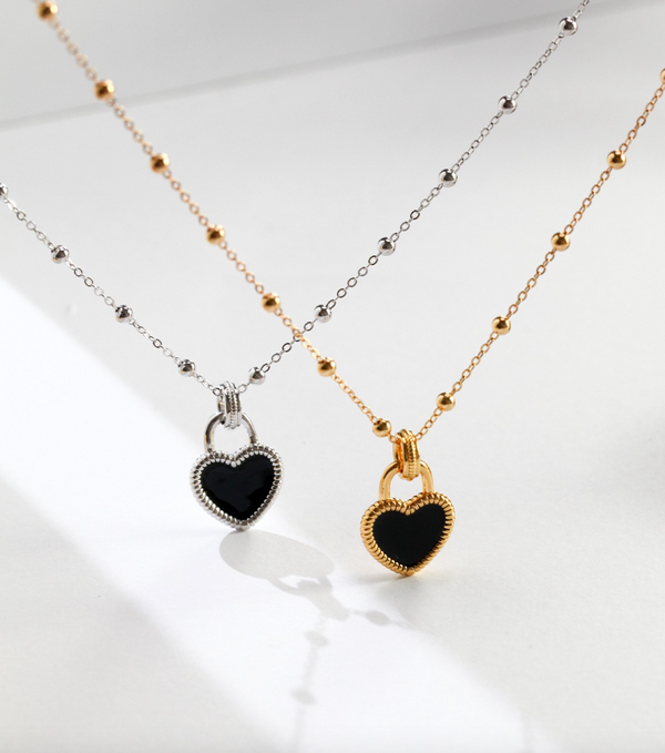 Sweet Heart Black Onyx Necklace