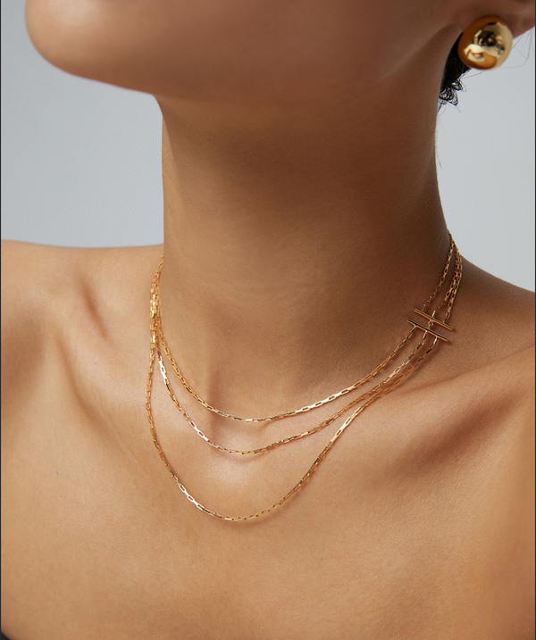 Three-Layer Bar Clasp Necklace