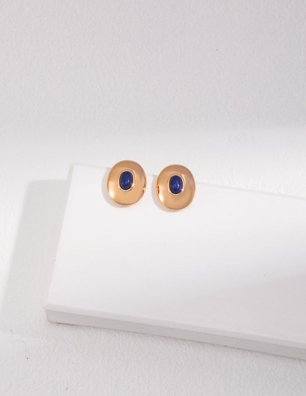 Azurelle Gold Stud Earring with Lapis Lazuli