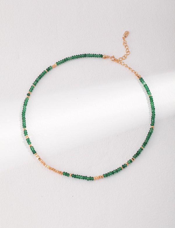 Emerald Whisper Beaded Necklace