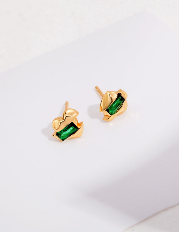 Vivi Green Zircon Stud Earrings