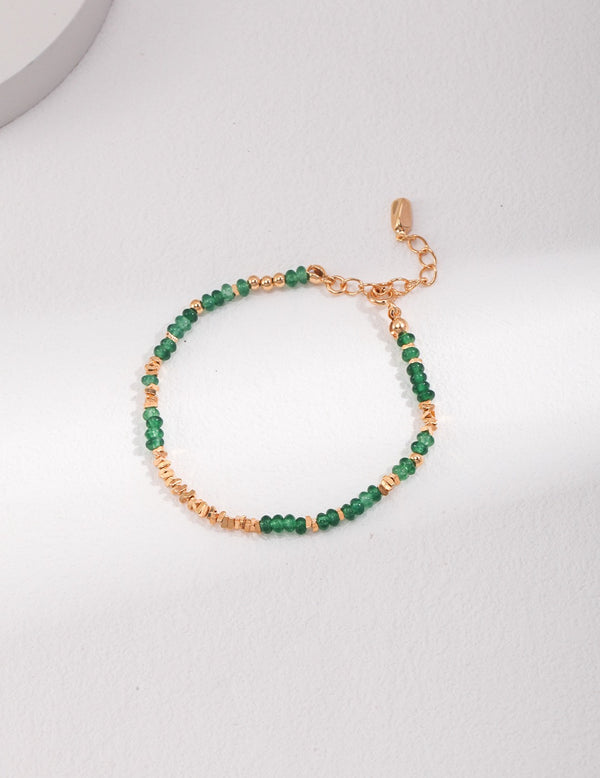 Emerald Whisper Beaded Bracelet