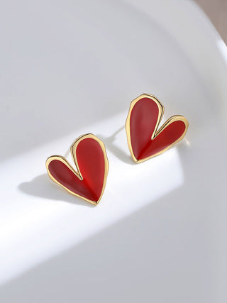 Femi Stud Earring with Red Enamel