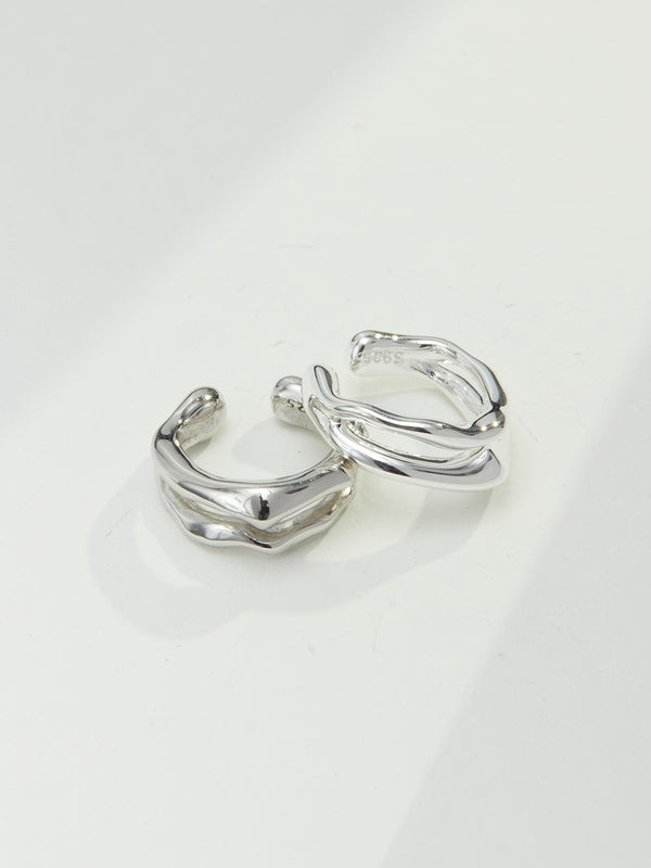 Lava Silver Ear Cuff