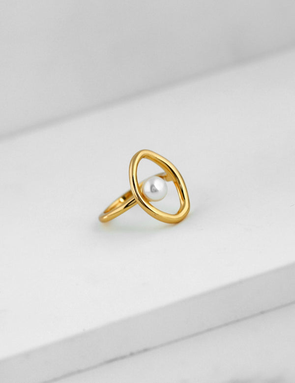 Ovale Mini Pearl Ring