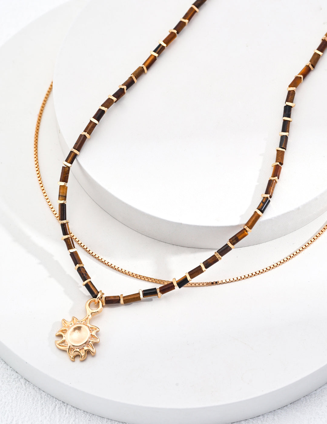 Golden Box Chain Necklace in 18ct gold vermeil, adjustable from 40cm to 46cm with a sleek 1mm width, perfect for layering or wearing alone.